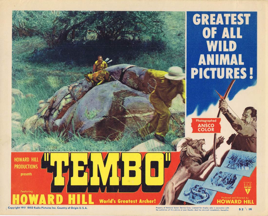 TEMBO Original Lobby Card Howard Hill World’s Greatest Archer