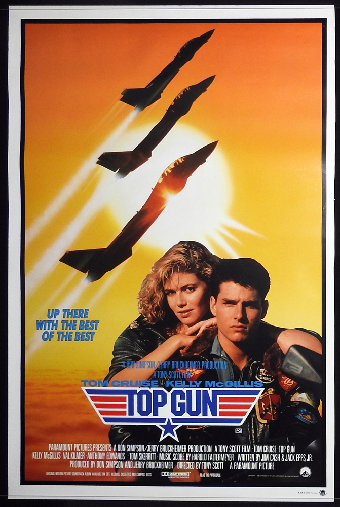 TOP GUN Original ROLLED One sheet Movie Poster Tom Cruise