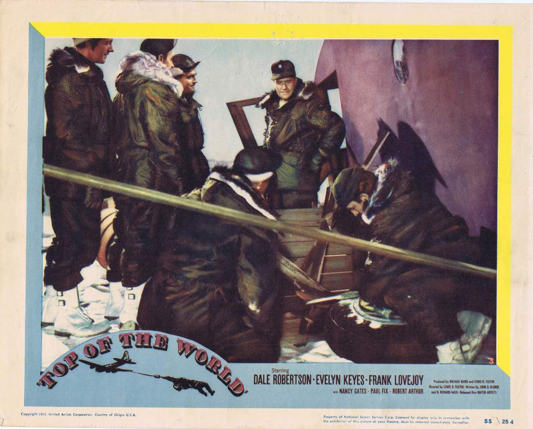 TOP OF THE WORLD Original Lobby Card 3 Dale Robertson Evelyn Keyes