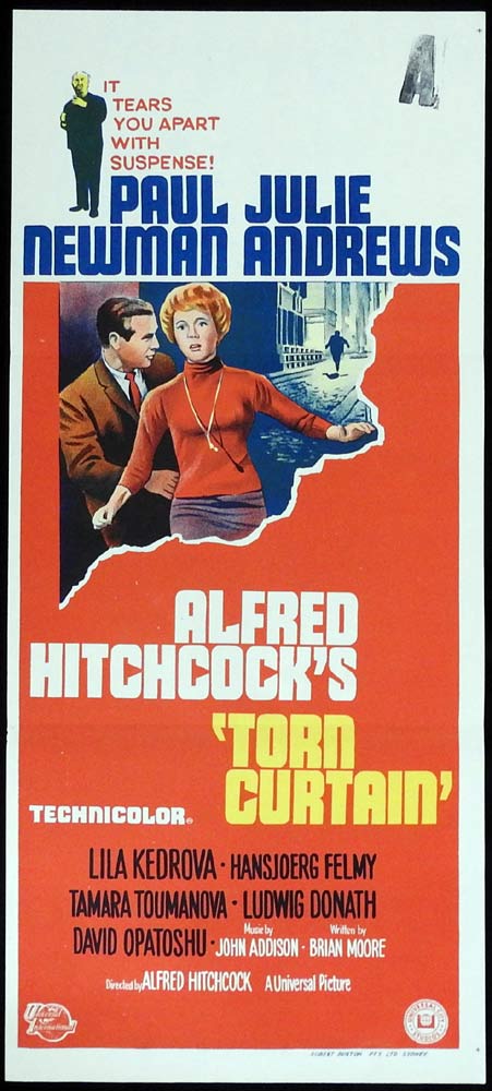 TORN CURTAIN Original Daybill Movie poster Alfred Hitchcock Julie Andrews