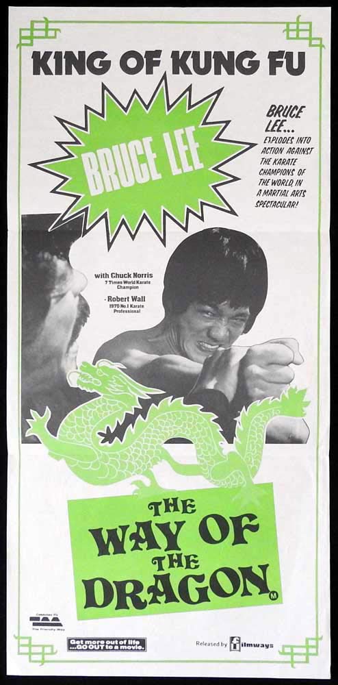 THE WAY OF THE DRAGON Original 1980s Daybill Movie poster BRUCE LEE Kung Fu Martial arts
