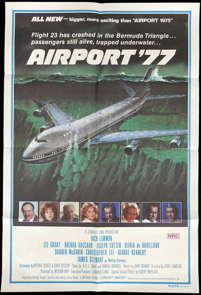 AIRPORT ’77 Original One sheet Movie poster Jack Lemmon James Stewart
