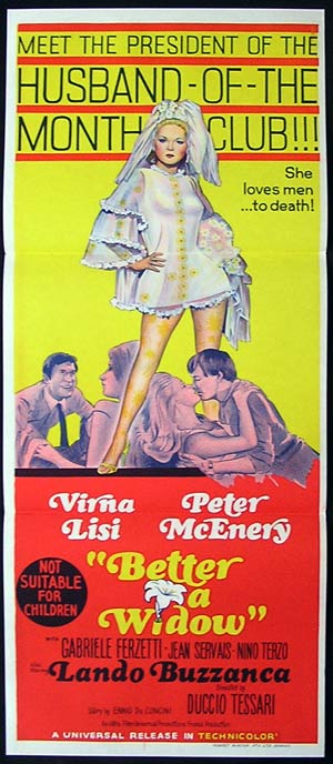 BETTER A WIDOW Original Daybill Movie Poster Virna Lisi Peter McEnery