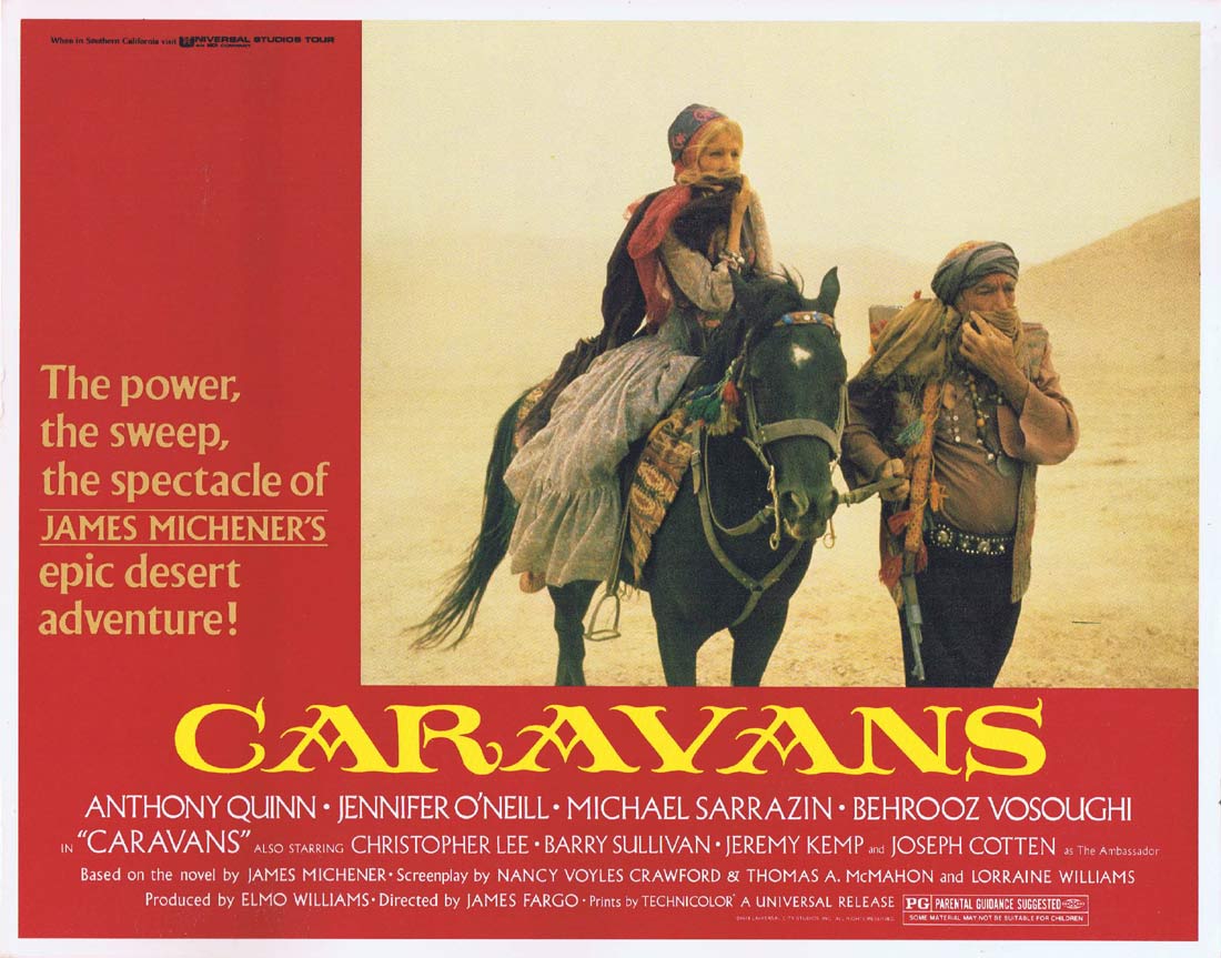 CARAVANS Original Lobby Card 2 Anthony Quinn Michael Sarrazin