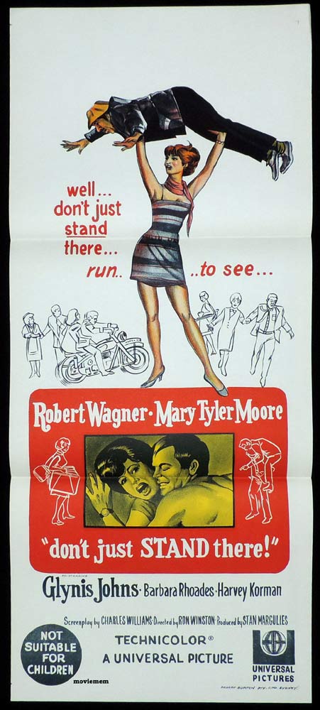 DON’T JUST STAND THERE Original Daybill Movie Poster Robert Wagner Mary Tyler Moore