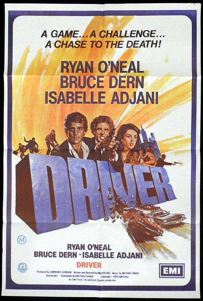 THE DRIVER Original One sheet Movie poster Ryan O’Neal Bruce Dern
