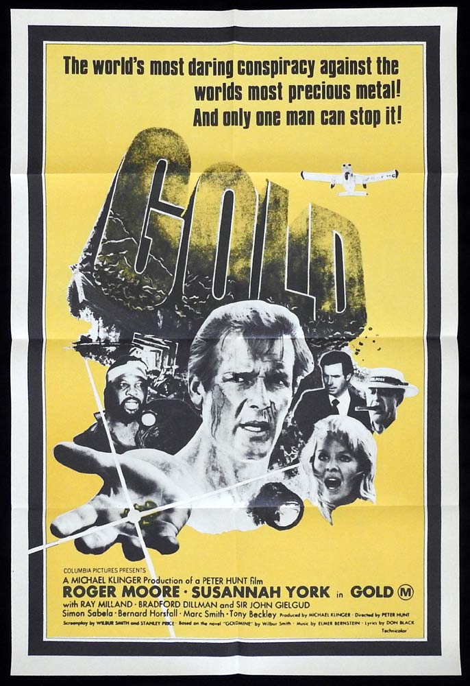 GOLD Original One sheet Movie poster Roger Moore Susannah York