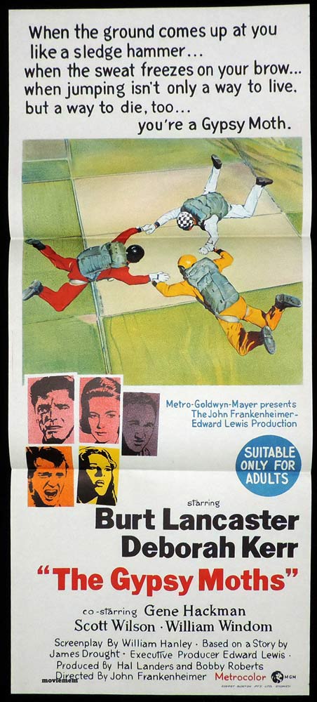 THE GYPSY MOTHS Original Daybill Movie Poster Burt Lancaster Deborah Kerr