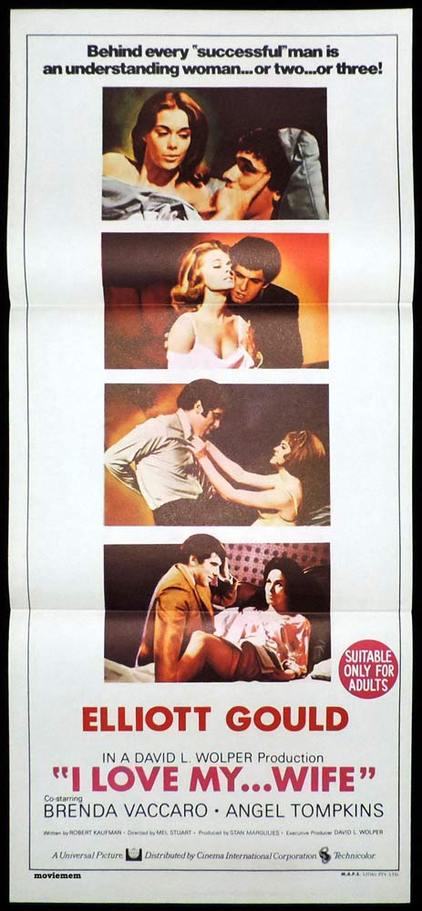 I LOVE MY WIFE Original Daybill Movie Poster Elliott Gould Brenda Vaccaro