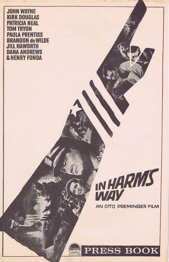 IN HARMS WAY Rare US Movie Press Book John Wayne Kirk Douglas