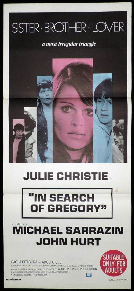 IN SEARCH OF GREGORY Original Daybill Movie Poster Julie Christie