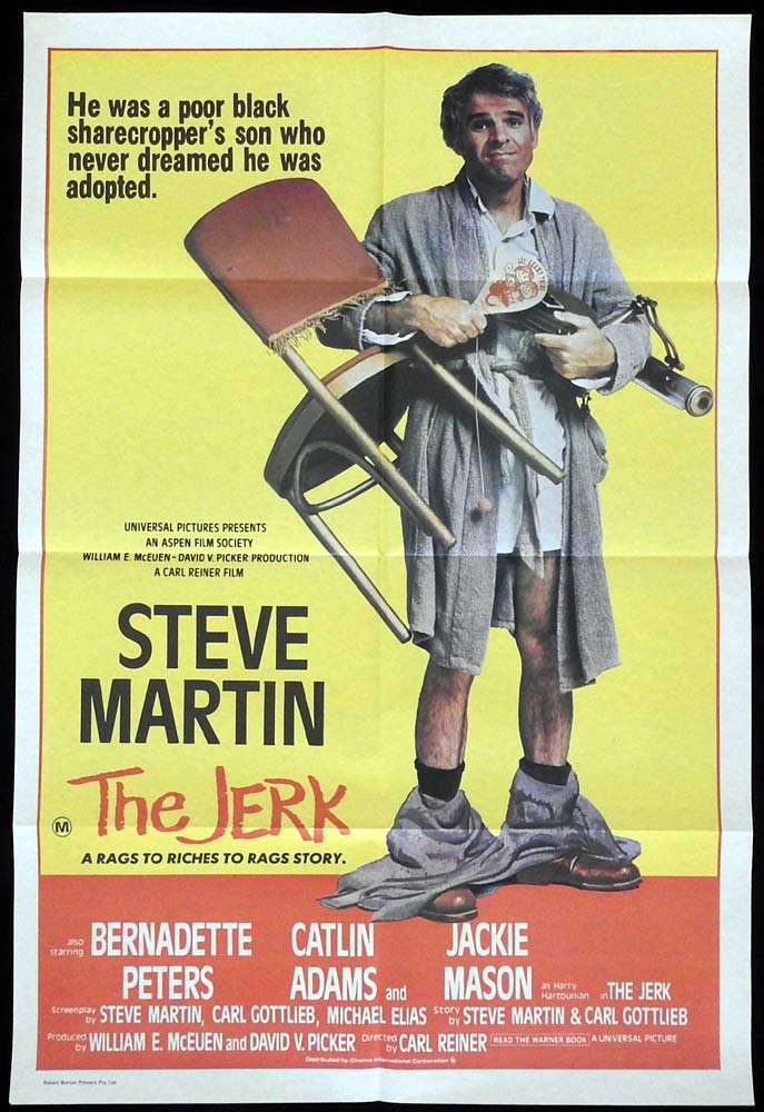 THE JERK Original One sheet Movie poster Steve Martin Bernadette Peters