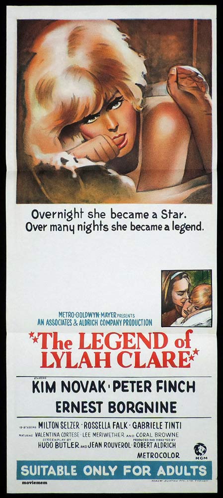 THE LEGEND OF LYLAH CLARE Original Daybill Movie Poster Kim Novak Peter Finch