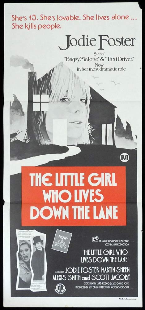 THE LITTLE GIRL WHO LIVES DOWN THE LANE Original Daybill Movie poster Jodie Foster