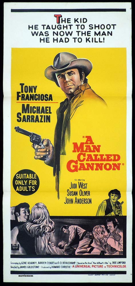 A MAN CALLED GANNON Daybill Movie poster ANTHONY FRANCIOSA