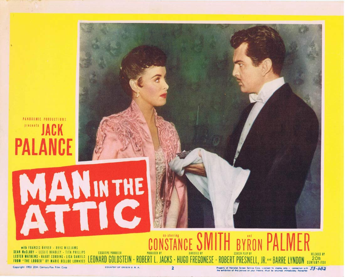 MAN IN THE ATTIC Original US Lobby Card 2 Jack Palance Constance Smith