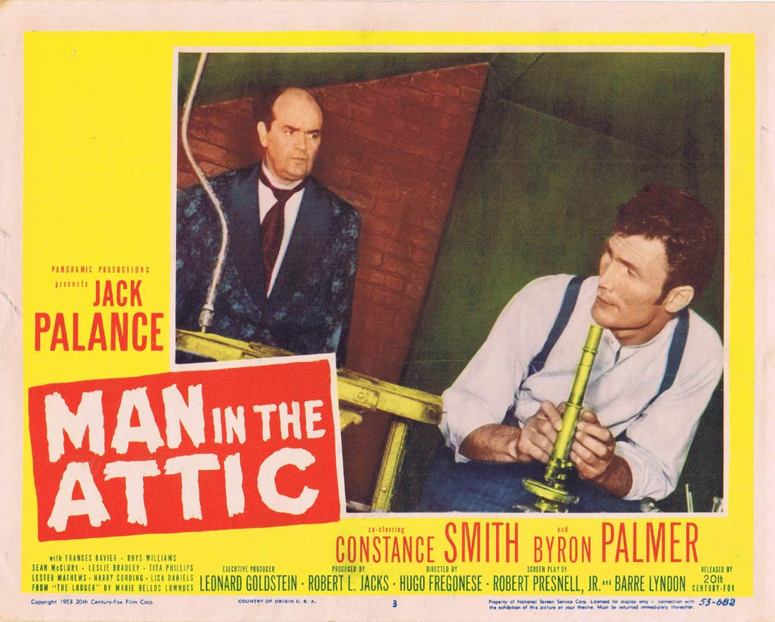 MAN IN THE ATTIC Original US Lobby Card 3 Jack Palance Constance Smith