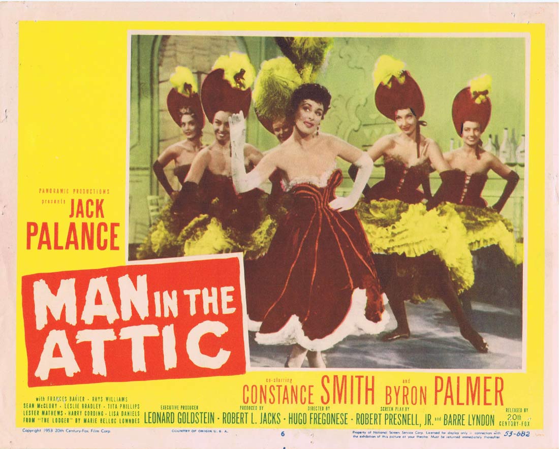 MAN IN THE ATTIC Original US Lobby Card 6 Jack Palance Constance Smith