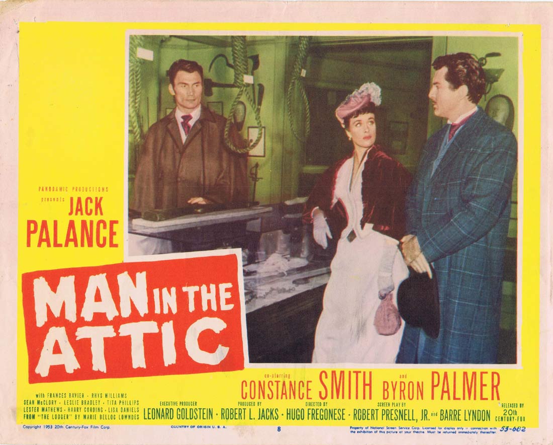 MAN IN THE ATTIC Original US Lobby Card 8 Jack Palance Constance Smith
