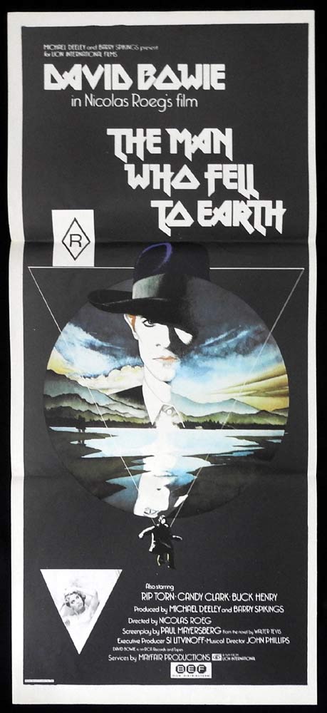 THE MAN WHO FELL TO EARTH Original Daybill Movie poster David Bowie