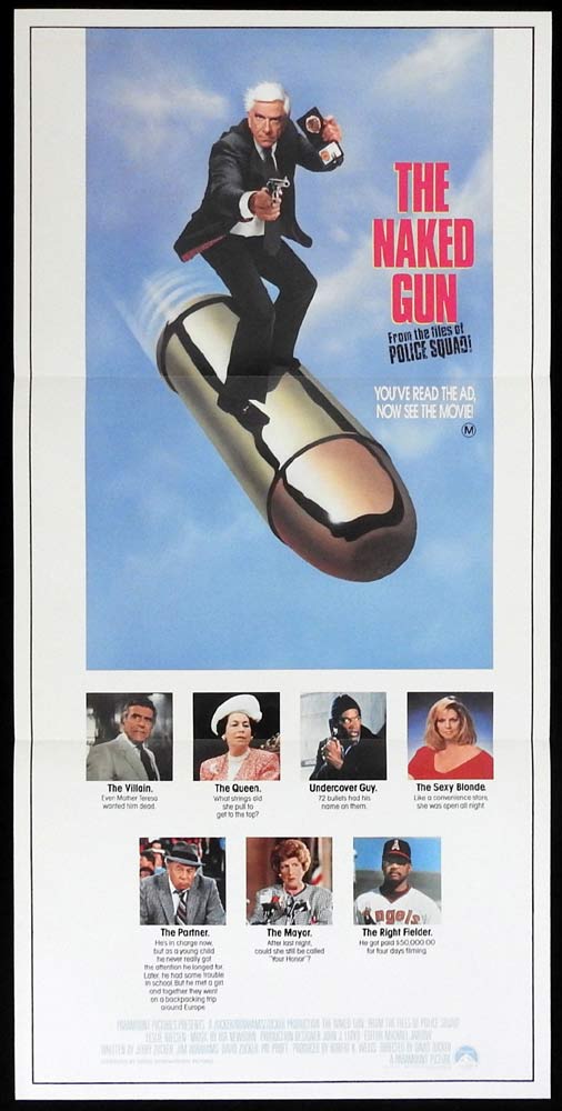 THE NAKED GUN Original Daybill Movie Poster Leslie Nielsen