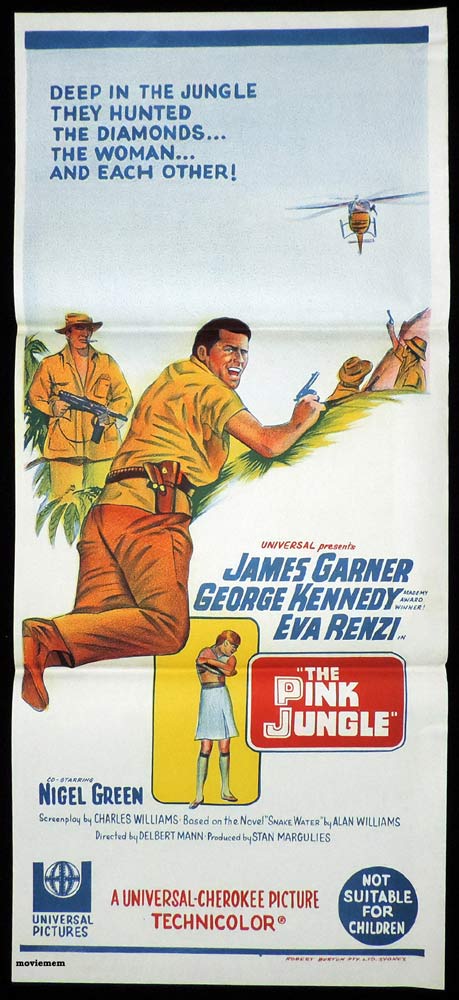 THE PINK JUNGLE Original Daybill Movie Poster James Garner Eva Renzi