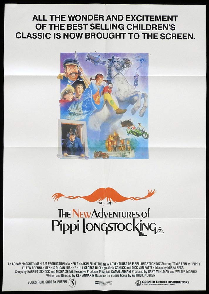 THE NEW ADVENTURES OF PIPPI LONGSTOCKING Original One sheet Movie poster
