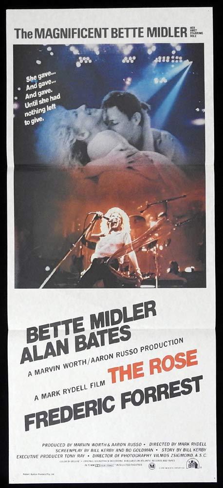 THE ROSE Original daybill poster Bette Midler Frederick Forrest