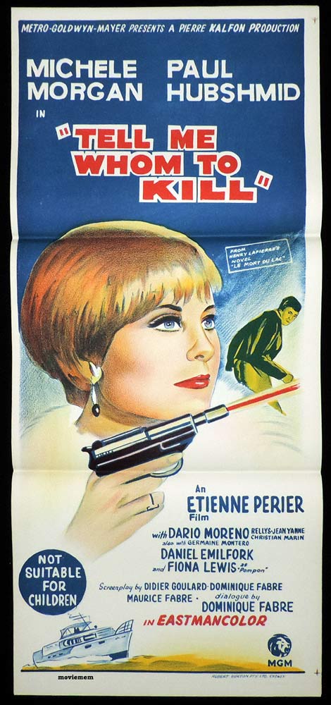 TELL ME WHOM TO KILL Original Daybill Movie poster Michele Morgan