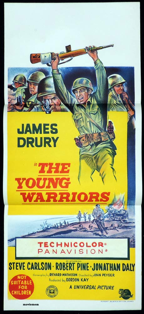 THE YOUNG WARRIORS Original Daybill Movie Poster James Drury Steve Carlson