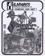 3 SWEDISH GIRLS IN HAMBURG Rare AUSTRALIAN Movie Press Sheet