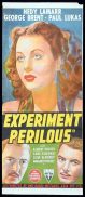 EXPERIMENT PERILOUS Original Daybill Movie Poster RKO Hedy Lamarr George Brent