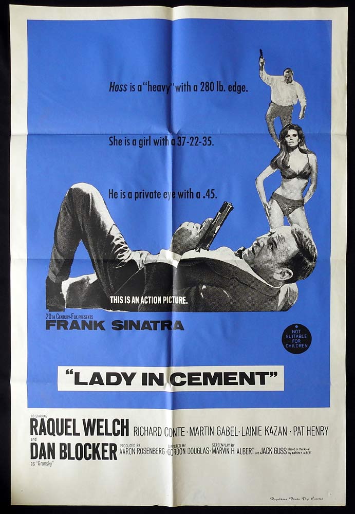 LADY IN CEMENT Original One sheet Movie poster Frank Sinatra Raquel Welch