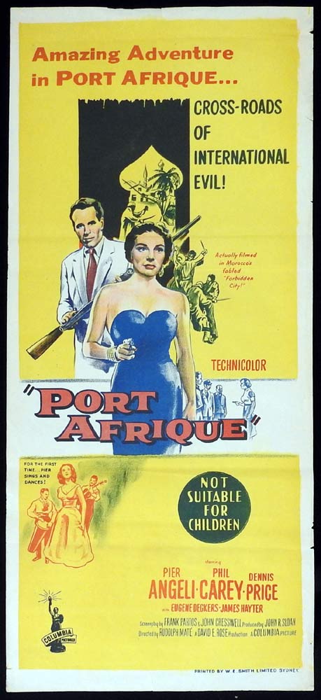 PORT AFRIQUE Original Daybill Movie Poster Pier Angeli Philip Carey