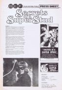 SECRETS OF A SUPERSTUD Rare AUSTRALIAN Movie Press Sheet