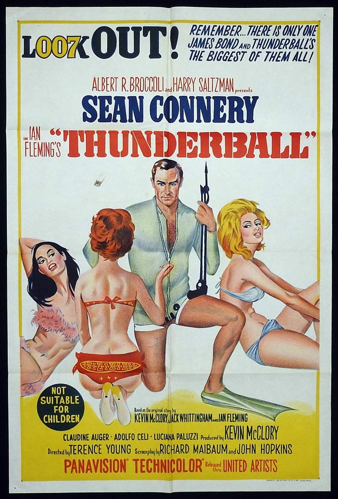 THUNDERBALL Original Australian One sheet Movie poster Sean Connery James Bond