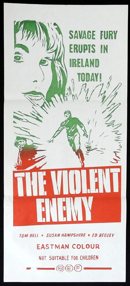 THE VIOLENT ENEMY Original Duo Daybill Movie Poster Tom Bell Susan Hampshire