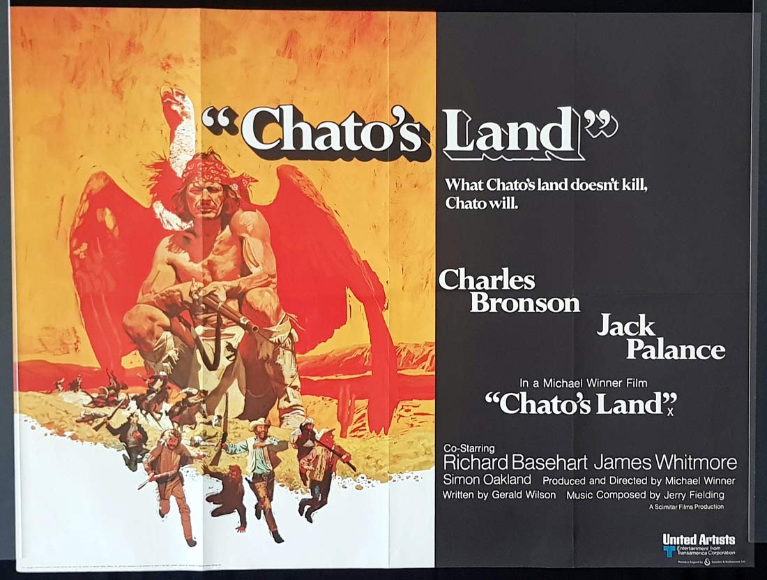 CHATO’S LAND Original British Quad Movie Poster Charles Bronson Jack Palance