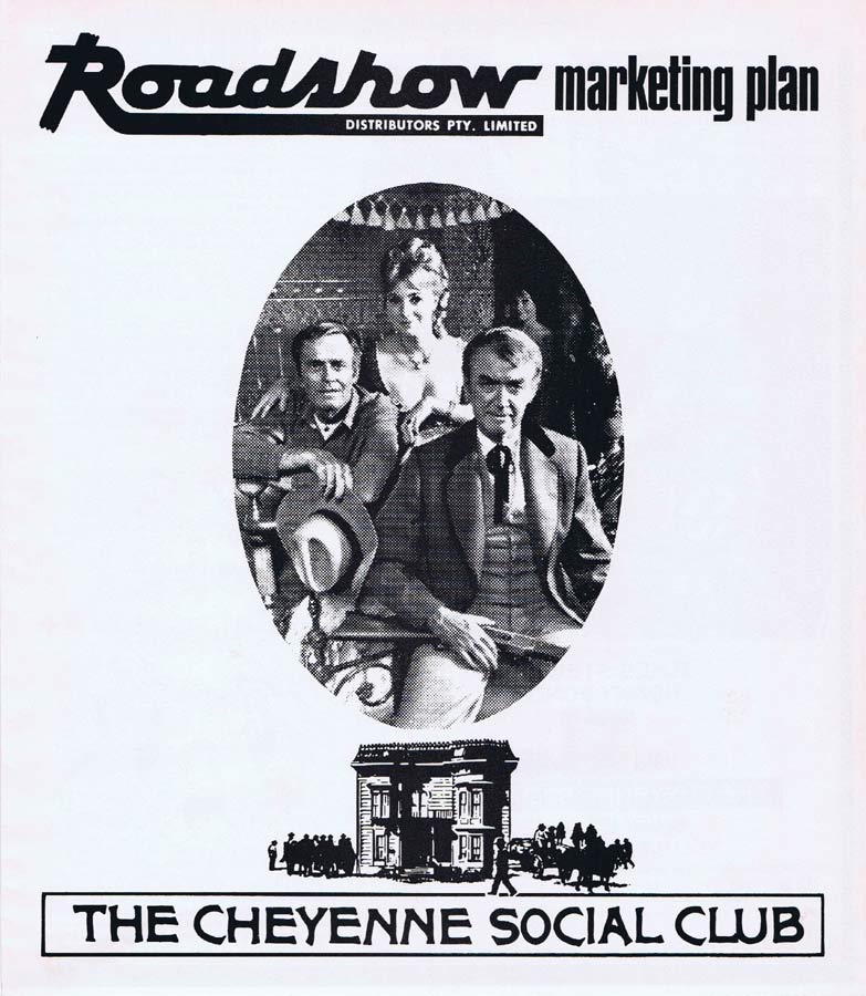 THE CHEYENNE SOCIAL CLUB Rare AUSTRALIAN Movie Press Sheet James Stewart