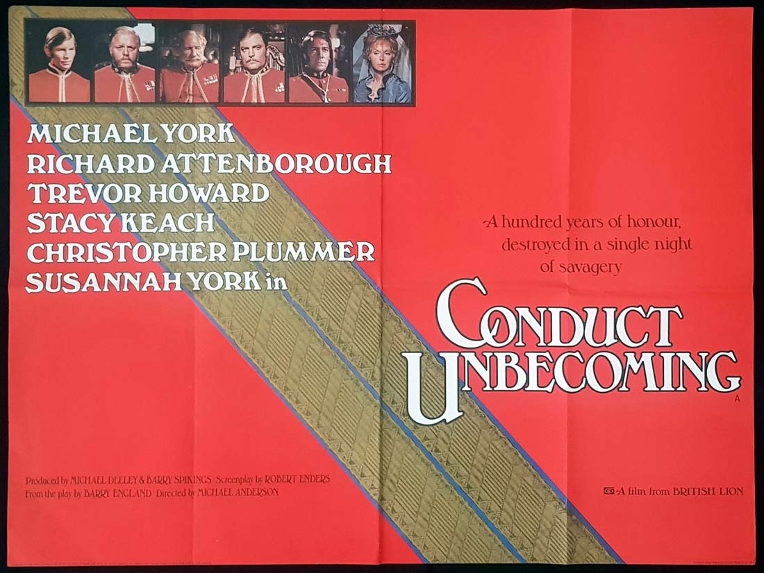 CONDUCT UNBECOMING Original British Quad Movie Poster Michael York