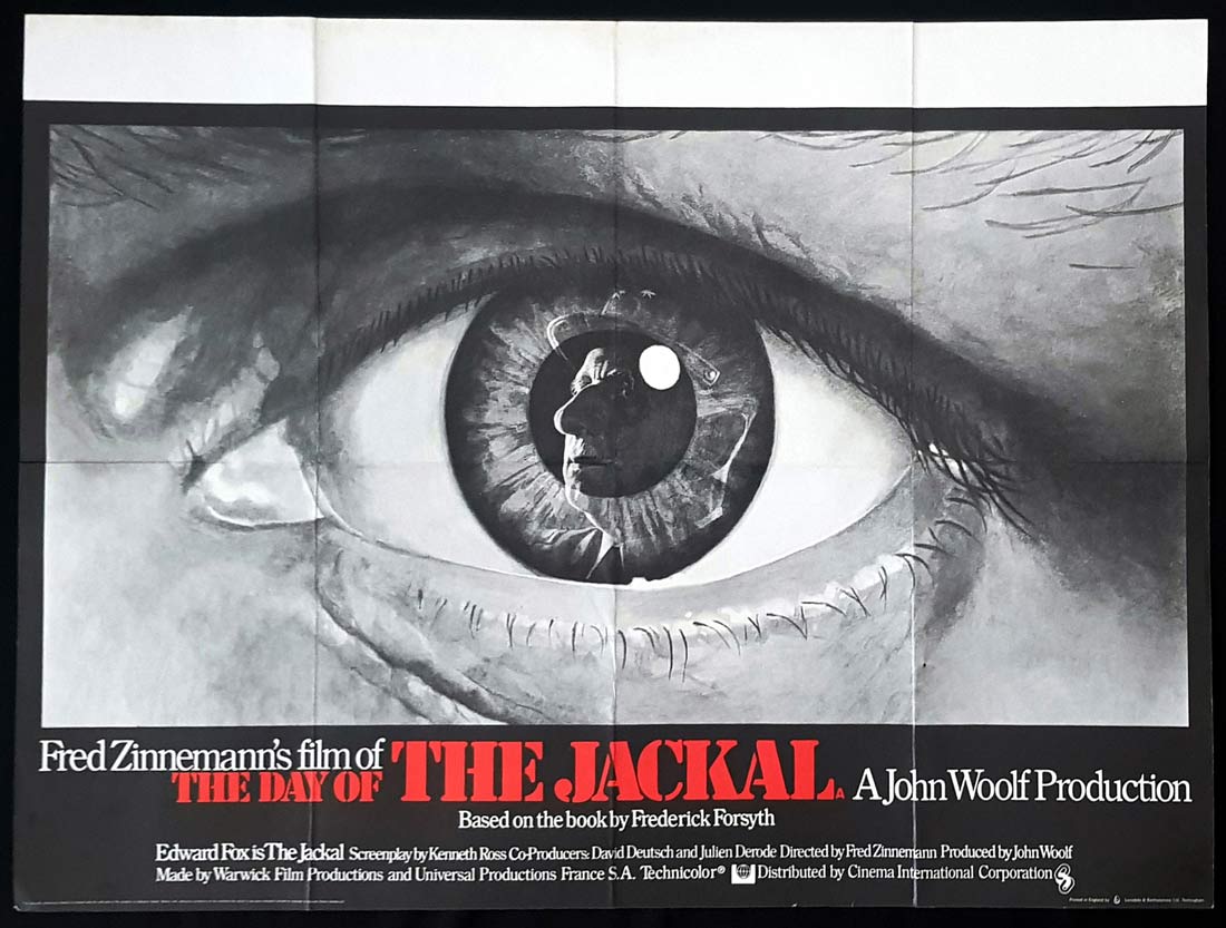 THE DAY OF THE JACKAL Original British Quad Movie Poster Edward Fox