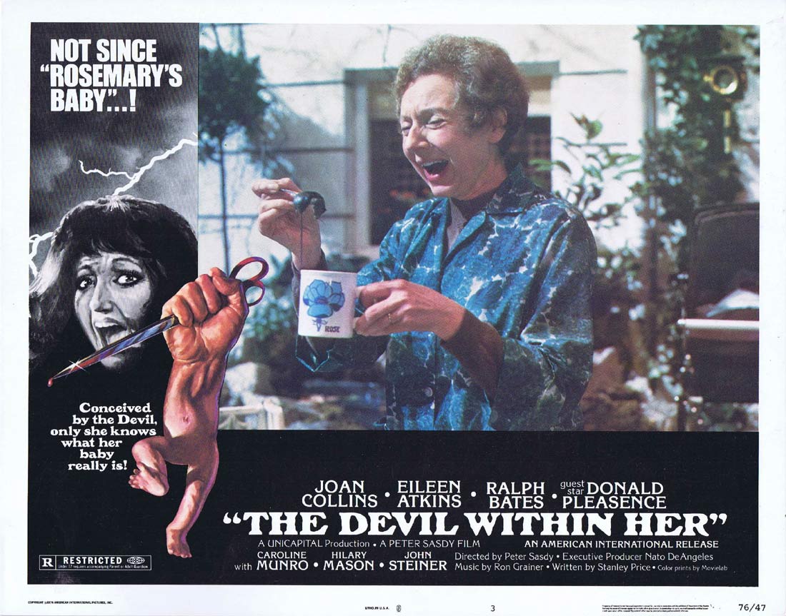 THE DEVIL WITHIN HER Lobby Card 3 Joan Collins Ralph Bates Horror ...