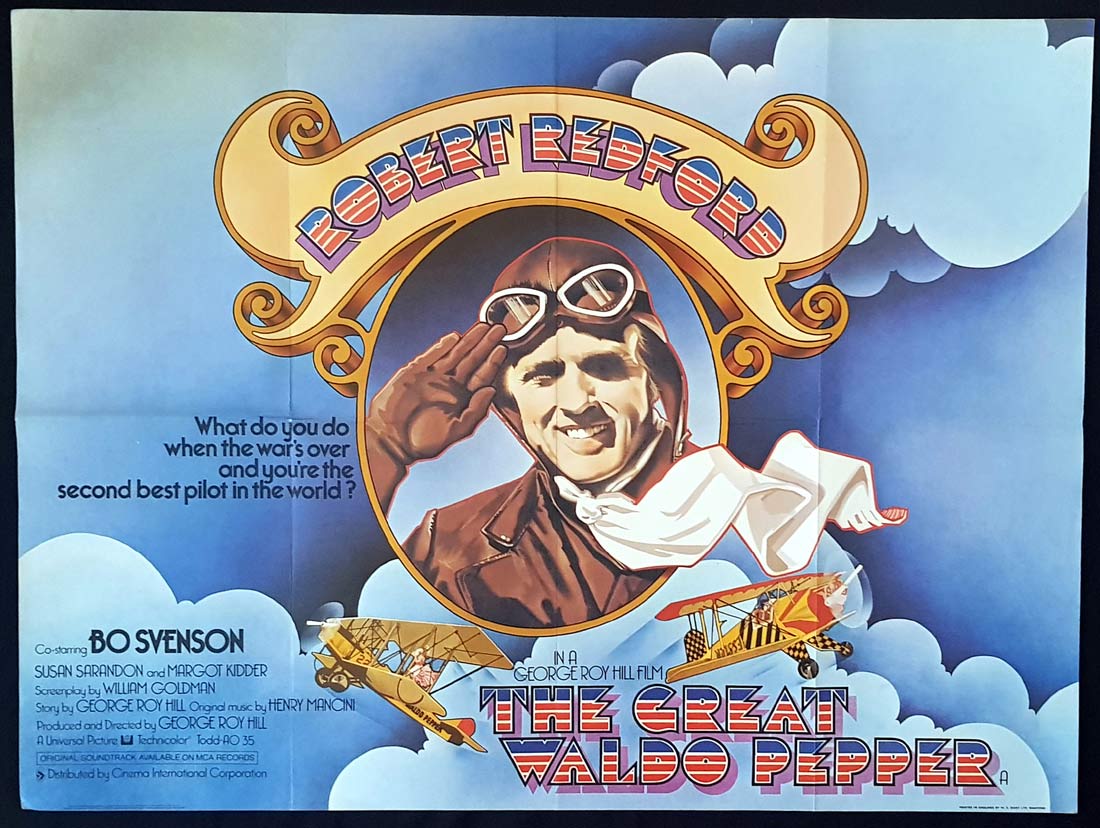 THE GREAT WALDO PEPPER Original British Quad Movie Poster Robert Redford