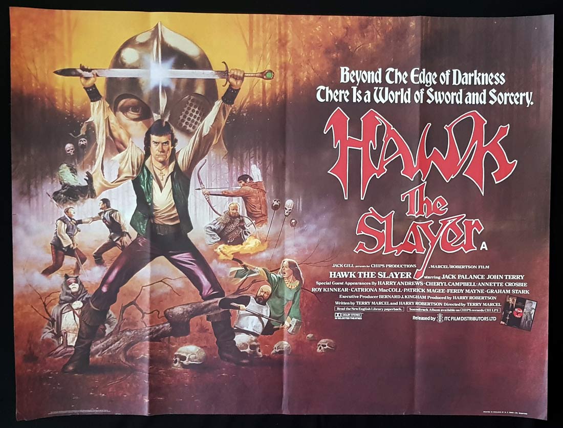 HAWK THE SLAYER Original British Quad Movie Poster Jack Palance John Terry