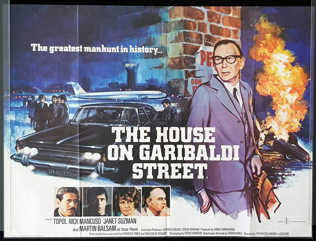 THE HOUSE ON GARIBALDI STREET Original British Quad Movie Poster Topol Martin Balsam
