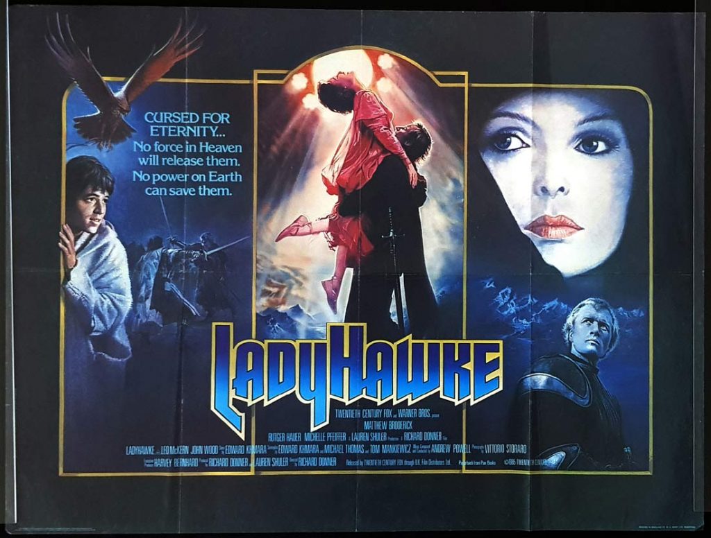 Ladyhawke Original British Quad Movie Poster Michelle Pfeiffer Moviemem Original Movie Posters
