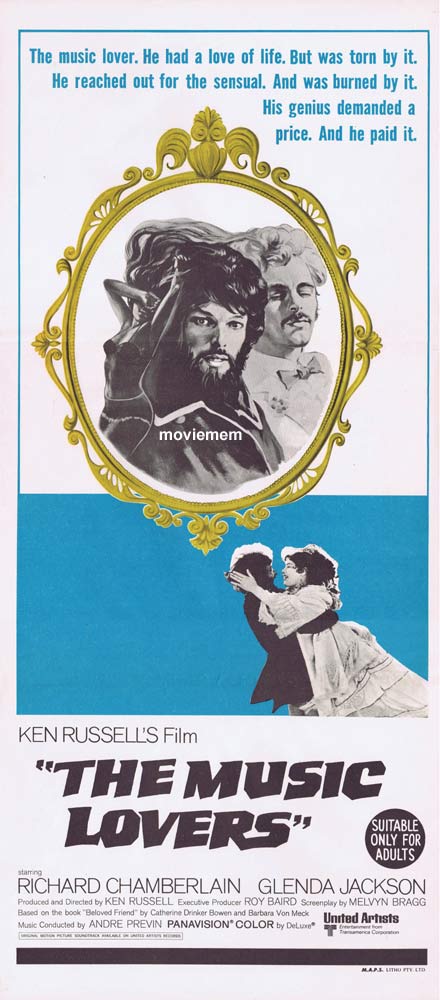 THE MUSIC LOVERS Original Daybill Movie Poster Ken Russell Richard Chamberlain