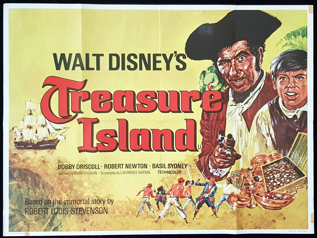 TREASURE ISLAND Original British Quad Movie Poster Robert Newton
