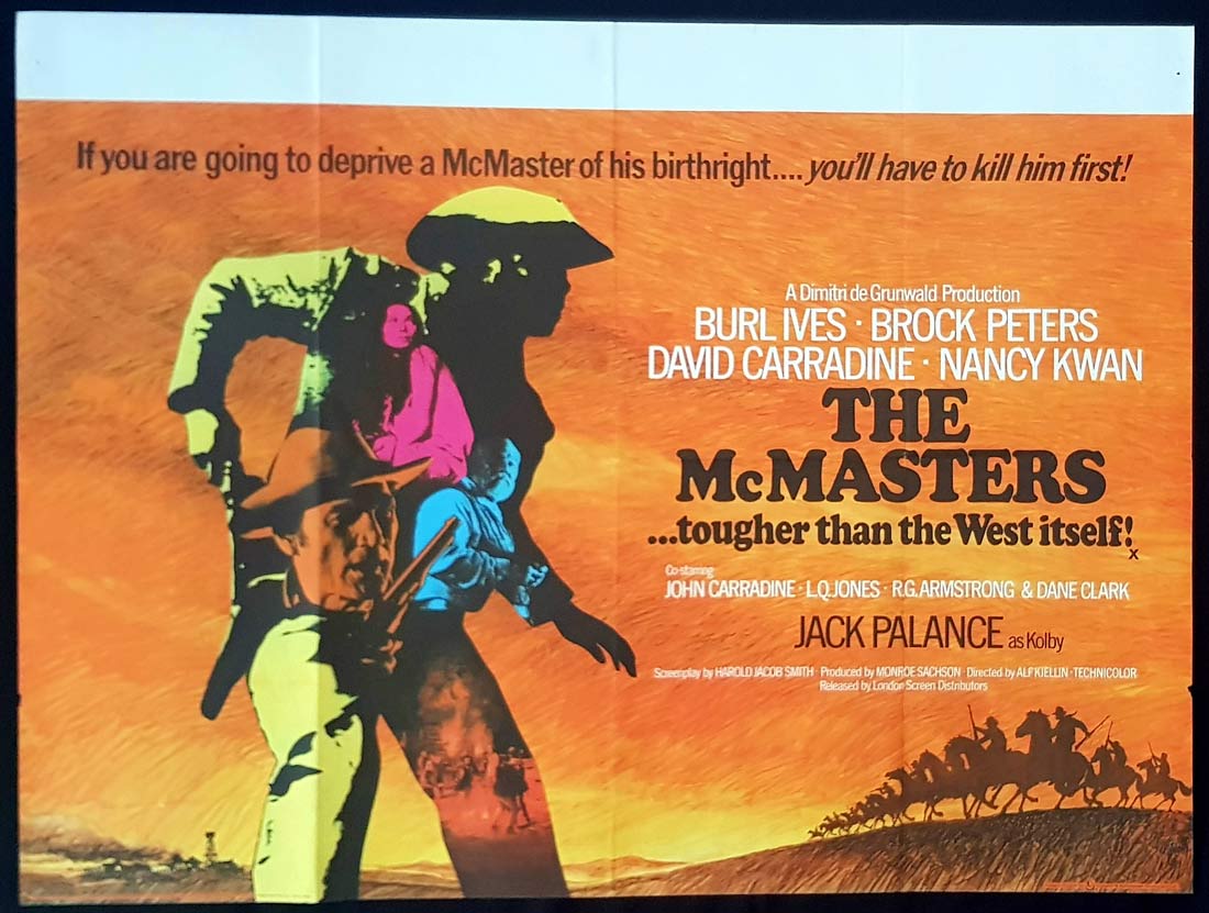 THE McMASTERS Original British Quad Movie Poster Burl Ives Jack Palance