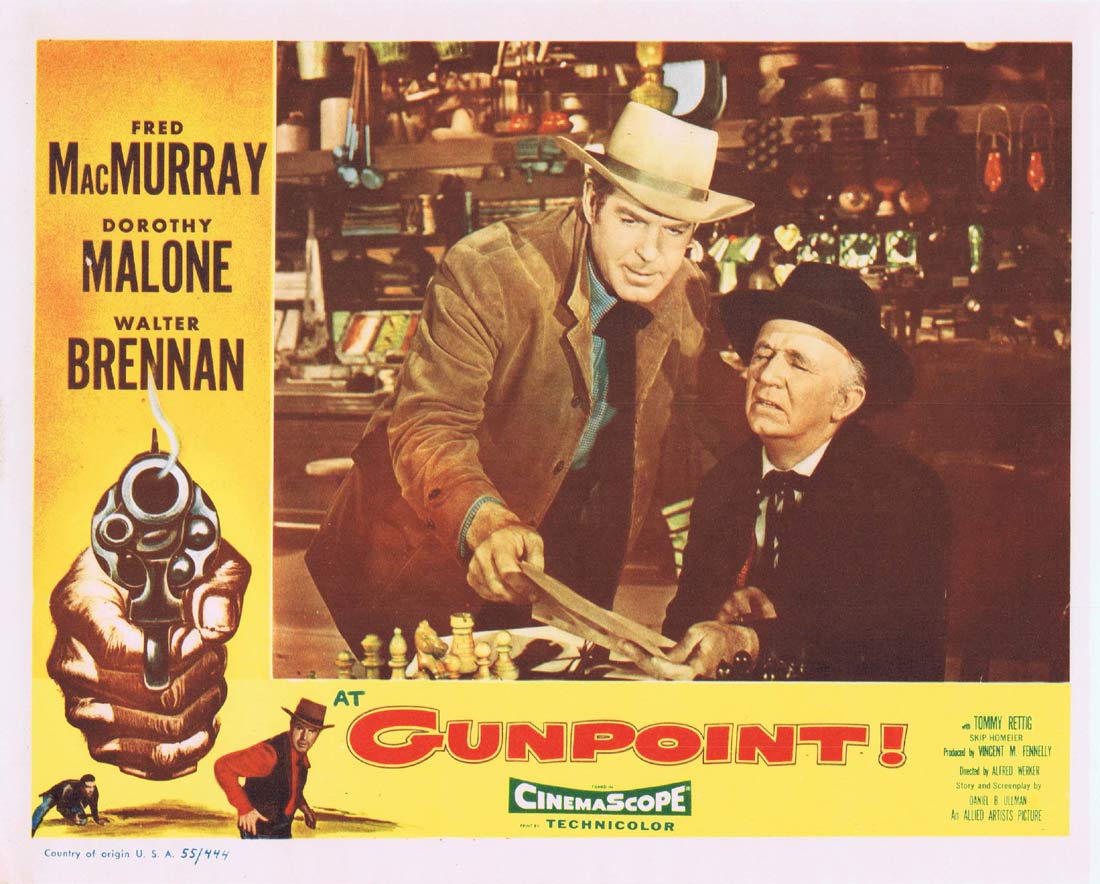 AT GUNPOINT Original Lobby card 1 Fred MacMurray Dorothy Malone